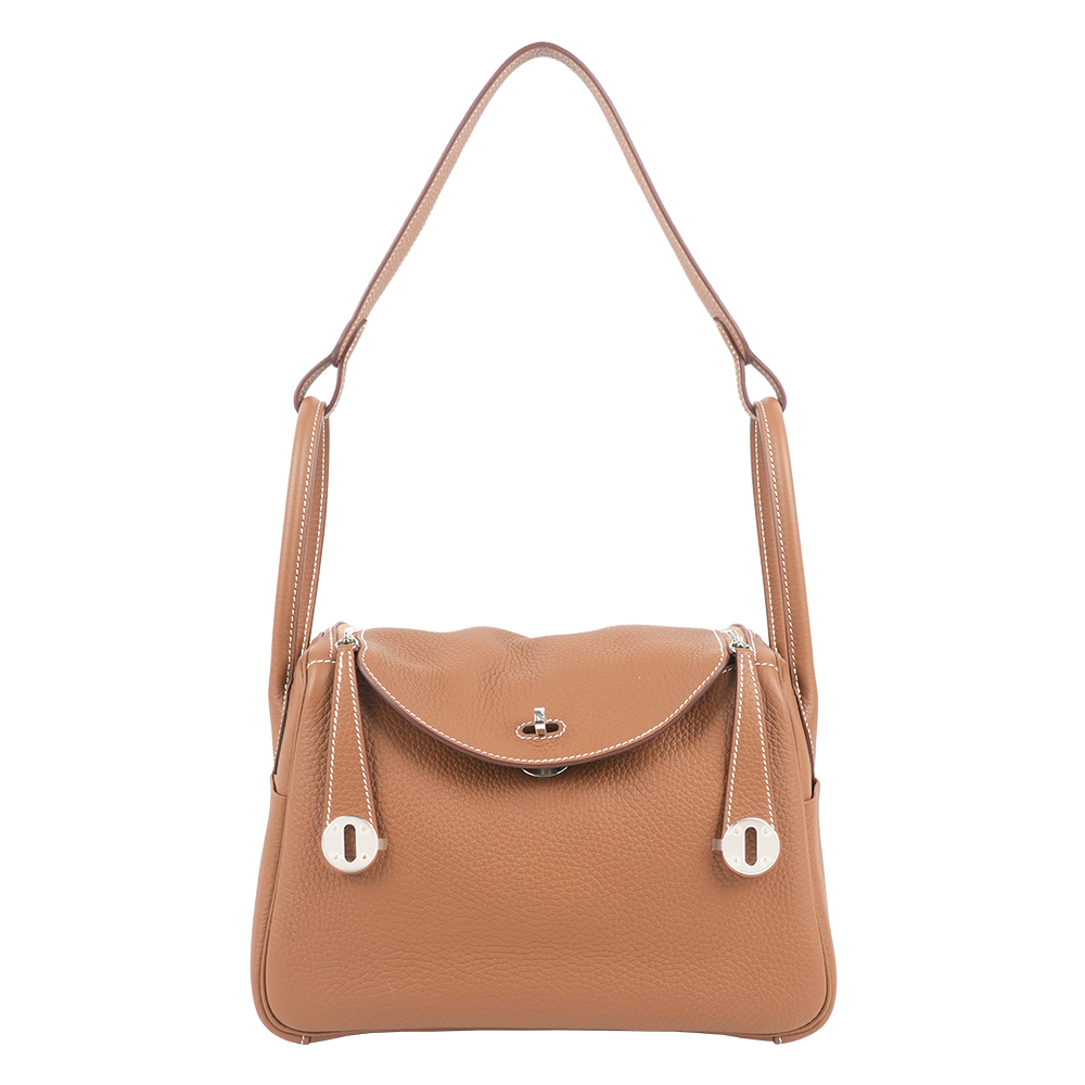 【Hermès】銀釦 TC皮 Lindy 26m(金棕色)
