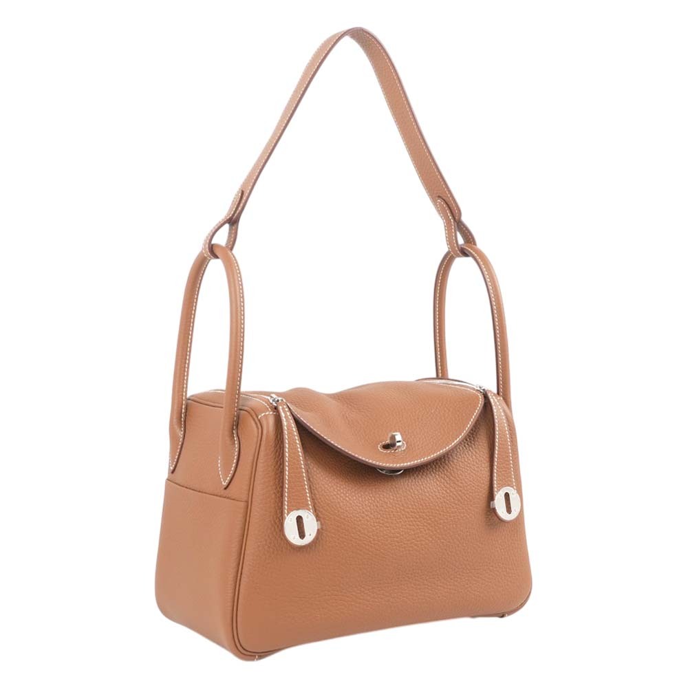 【Hermès】銀釦 TC皮 Lindy 26m(金棕色)