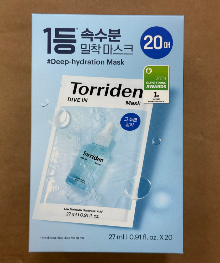Torriden Dive-In Low Molecule Hyaluronic Acid Mask 20 Sheets [Parallel imported]