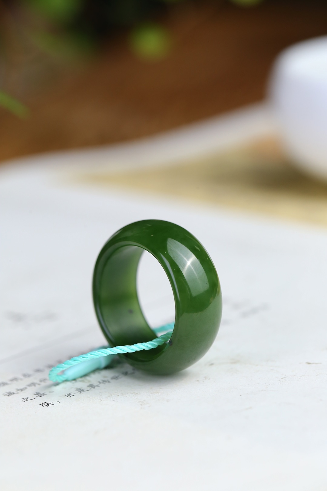 和田玉碧玉扳指 (內徑 20mm),天然和田玉軟玉