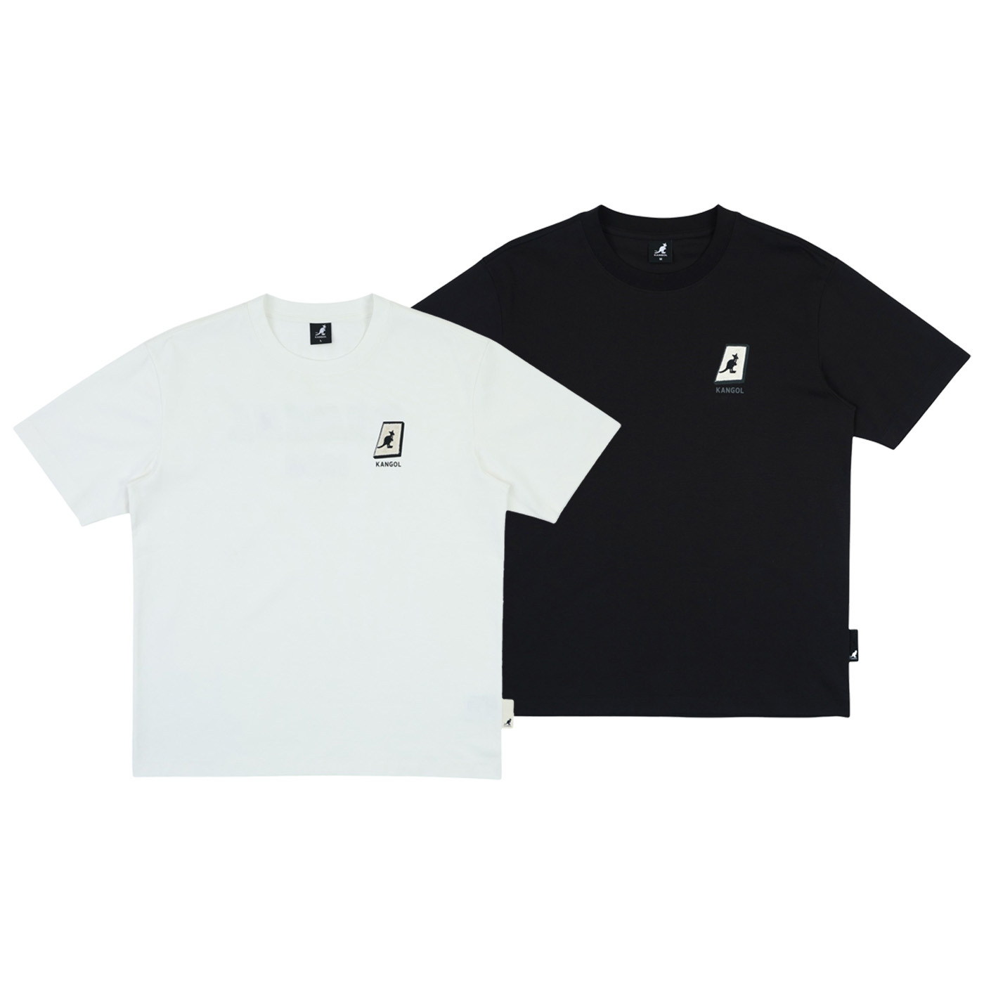 男女款 KANGOL TEE 黑色 白色 英國 袋鼠 中性 微落肩 貼布 繡花 短T【66251020】