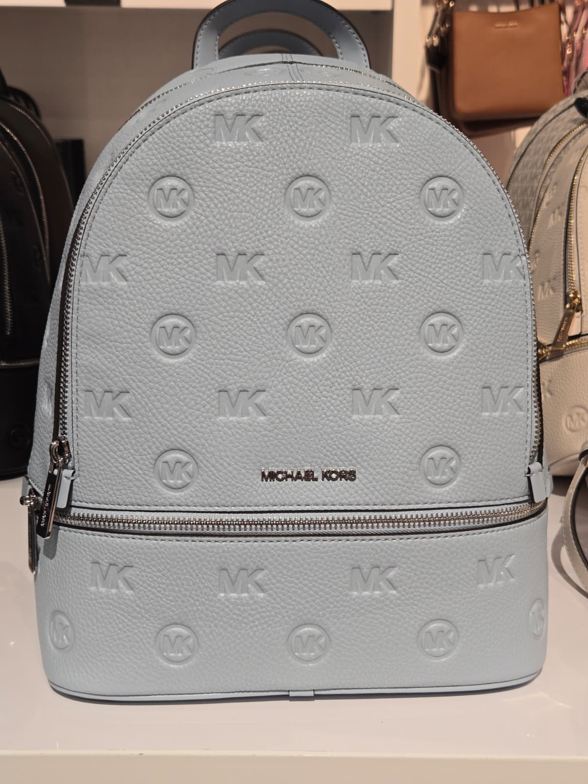 【預購】Michael Kors H042105 壓花 Logo 荔枝紋皮革雙肩背包
