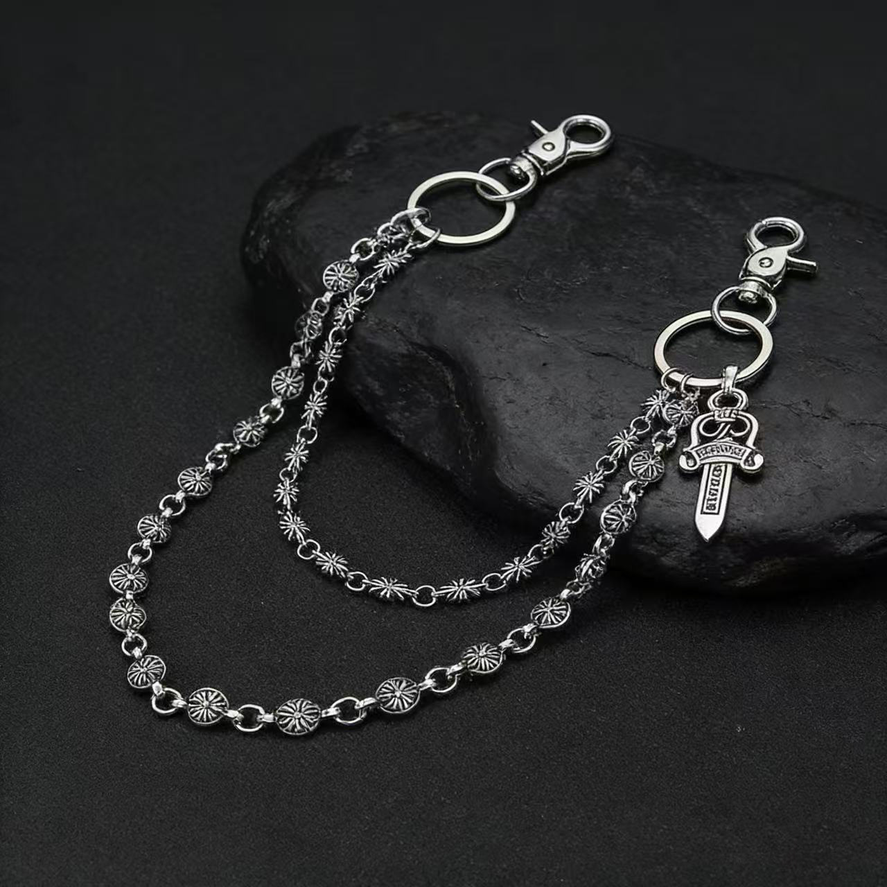 Piccoloo ｜鋼鐵哥德匕首雙鍊褲鍊/腰鍊