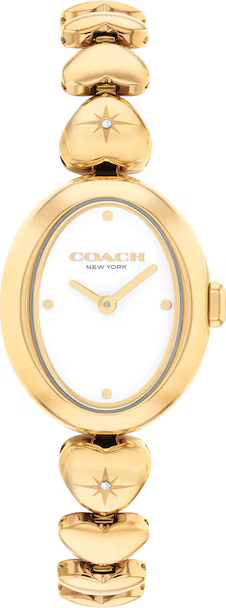 萬年鐘錶 - COACH錶  金色橢圓白面魅力優雅女錶 CO14504638 錶徑22.5MM