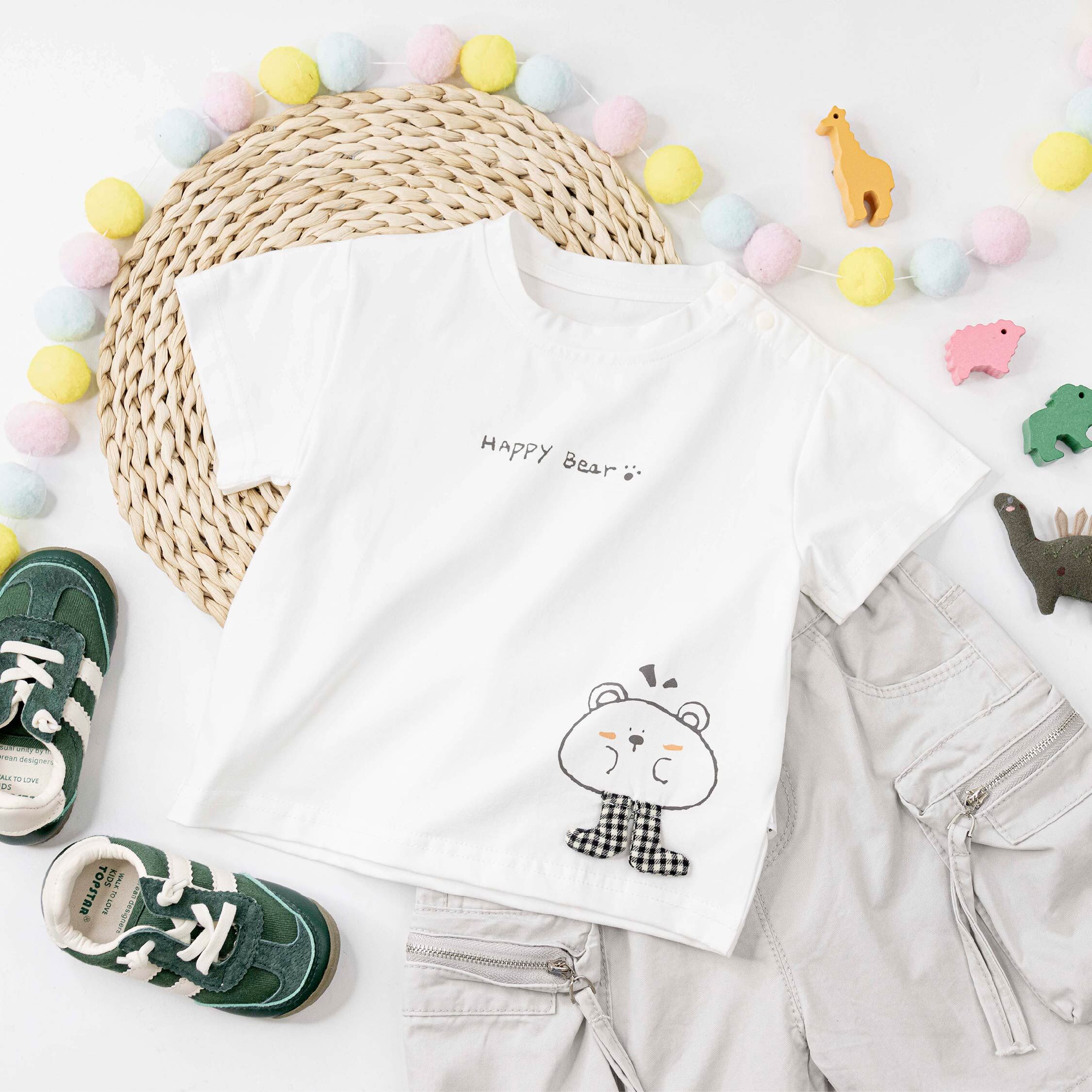 快樂包子熊立體腳丫上衣 (H60039)