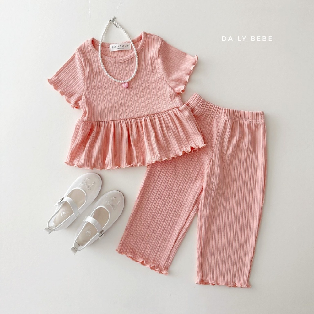 正韓夏Daily Bebe 三色月光荷葉套裝