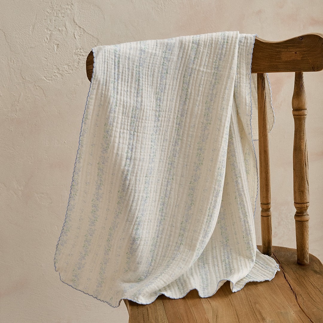 26S/S DTD Flora碎花溫馨系列-棉紗輕薄蓋毯