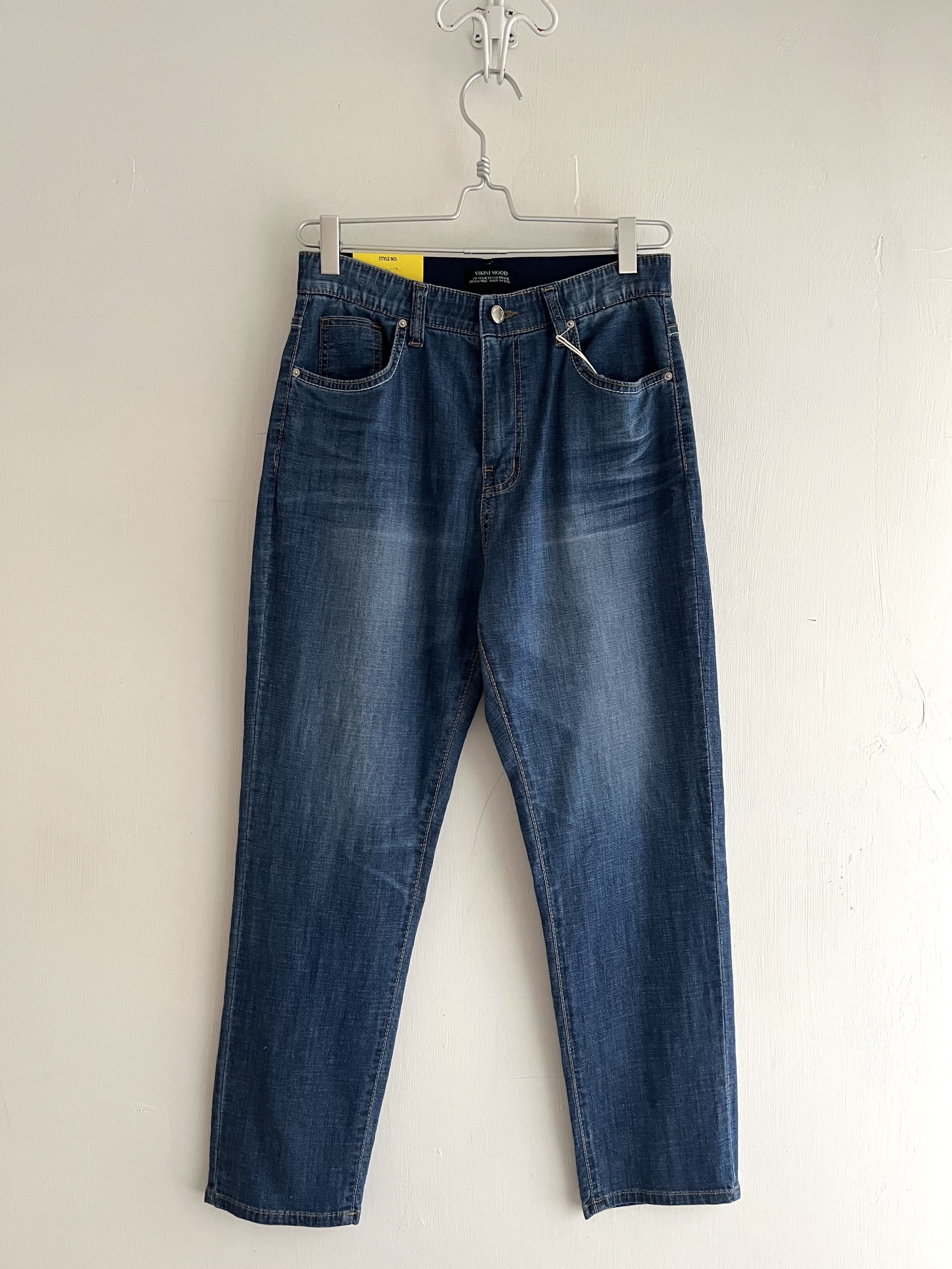 韓國製VIKINI MOOD藍色薄料橡筋腰牛仔褲