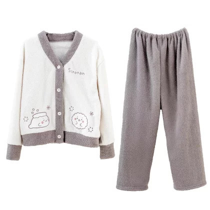 Sirotan  絨毛居家服 軟綿綿雪花 兩件式 (S)