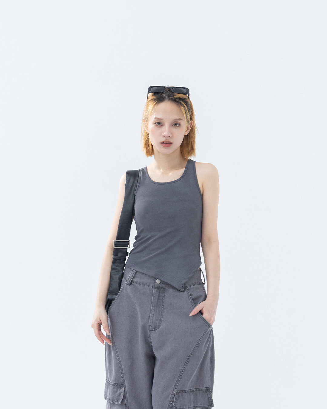Irregular hem design washed vest, available in three colors【01099487】in stock+pre-order