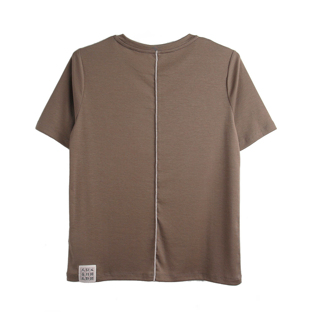 女裝 圓領短袖上衣 咖啡