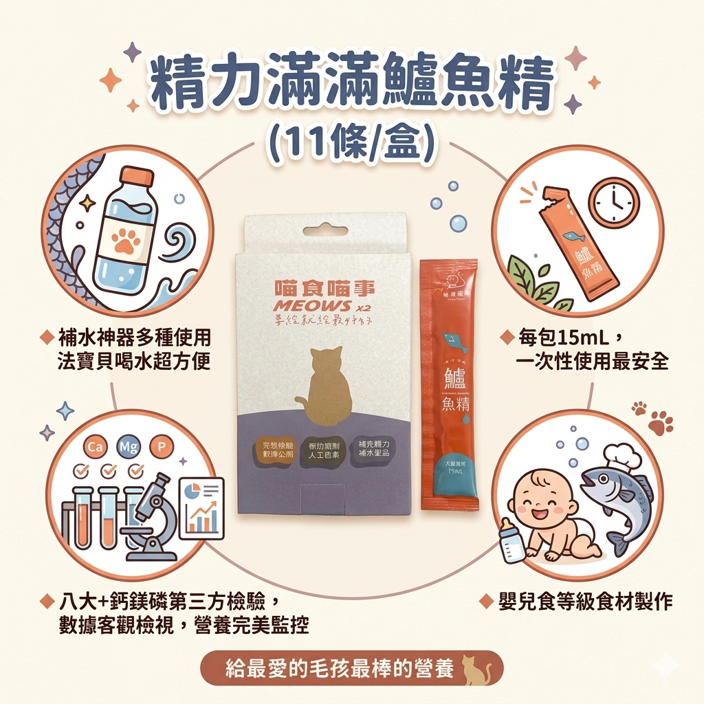喵食喵事 精力滿滿鱸魚精 (11條/盒) 貓狗可食/台灣製造//犬貓適用/無添加