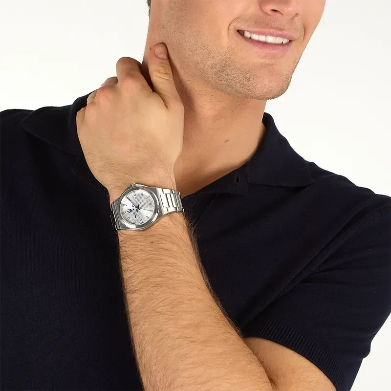 MASERATI 瑪莎拉蒂  銀色錶盤藍色指針奢華高調石英男錶 RR8853153006 錶徑: 40MM