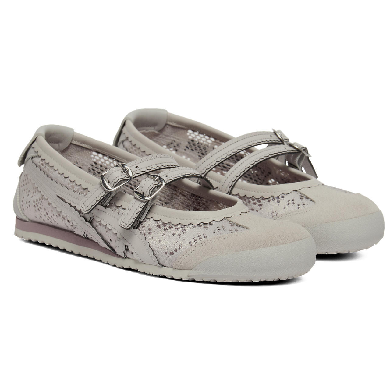 Onitsuka Tiger MEXICO 66 灰色蕾絲設計瑪莉珍