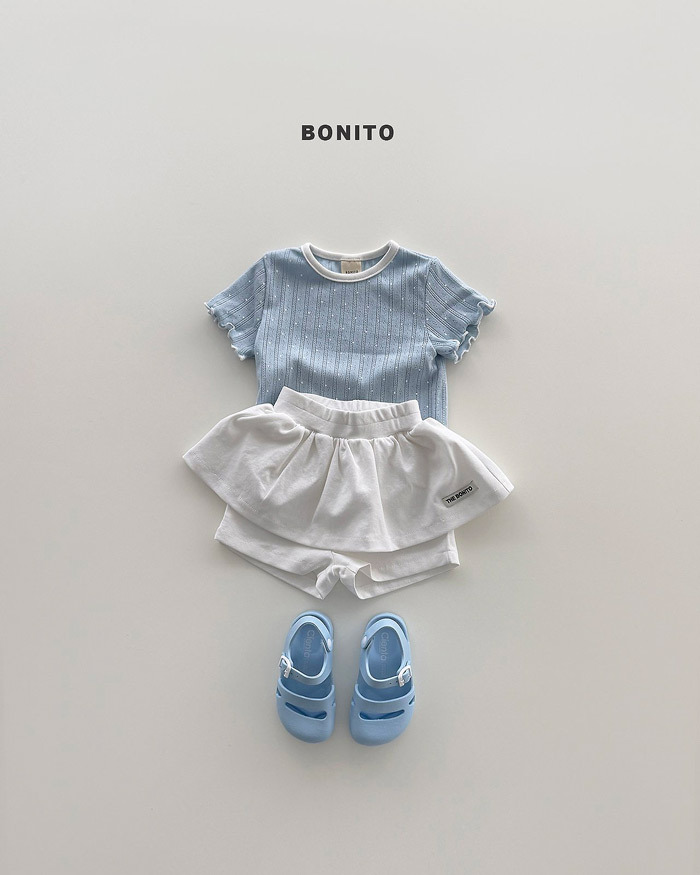 正韓夏Bonito 嫩嬰/小童三色捲邊日常上衣