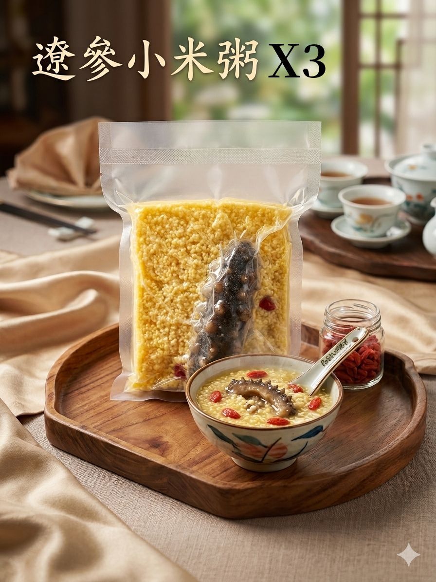 【急凍貨】0423 HKTVMall直播 中國 遼參小米粥 3包