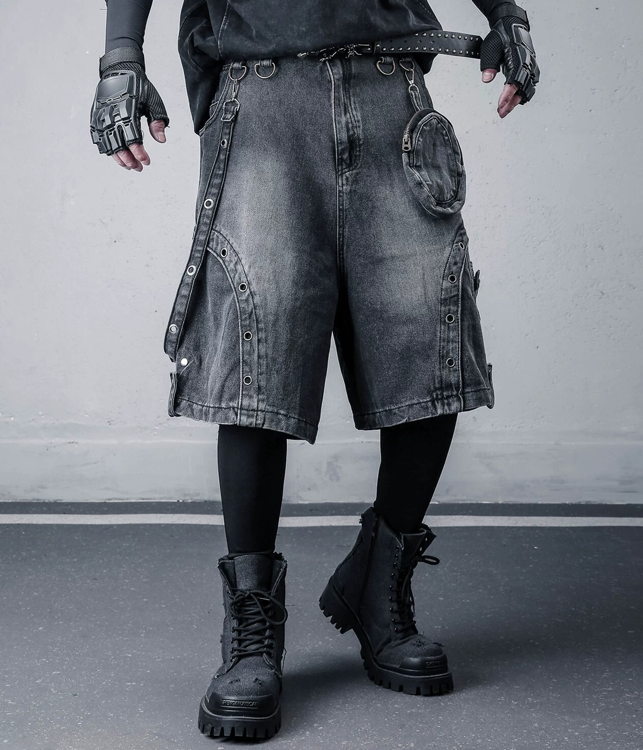 𝙏𝙀𝘾𝙃𝙒𝙀𝘼𝙍  廢土重工拼接牛仔短褲