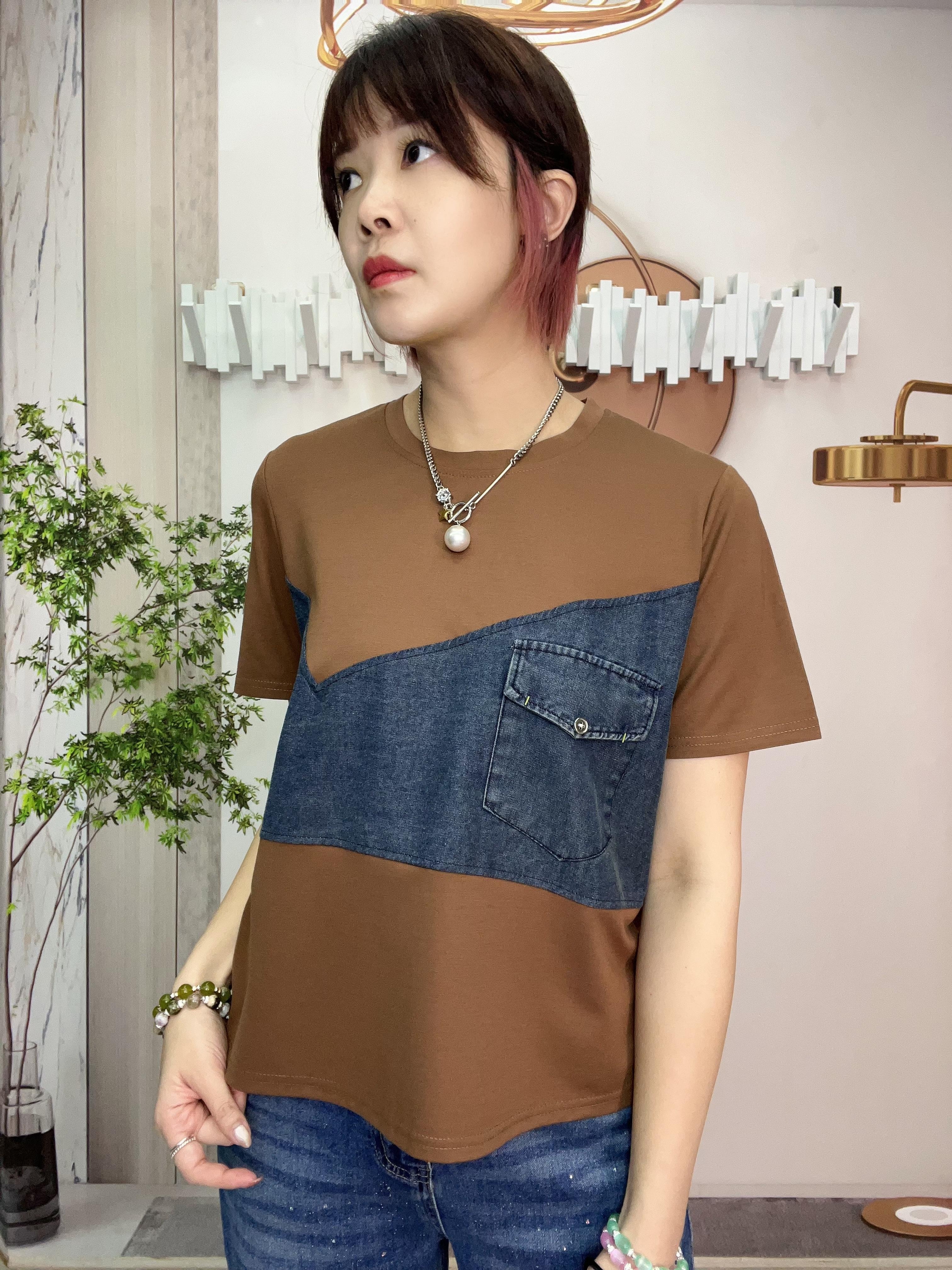 Mar 拼牛仔top ~151D