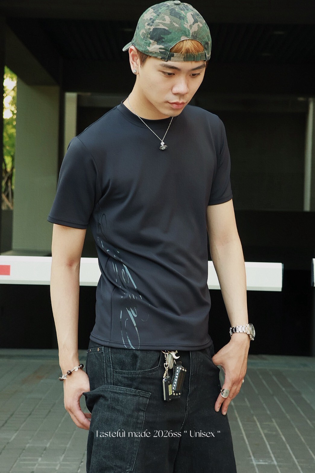 TASTEFUL MADE (T-24) - 品牌訂製 瑜珈面料 彈性 草寫 正肩 涼感 緊身 健身 T恤 上衣 短袖