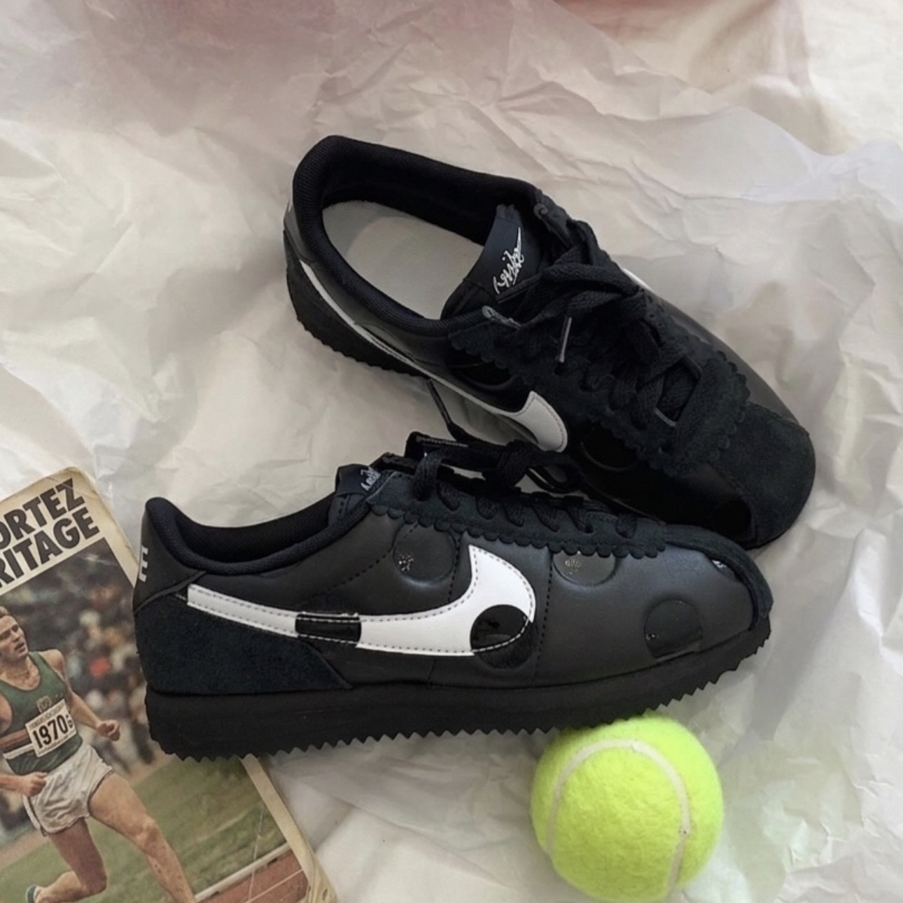 NIKE CORTEZ & AIRLIFT 'POLKADOT 黑白波點 阿甘鞋 甜酷風 IR1332-001