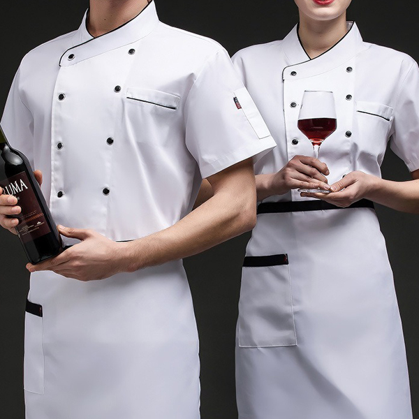 透氣短袖專業廚師工作服