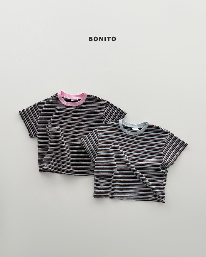 正韓夏Bonito 嫩嬰/小童兩色撞色條紋上衣