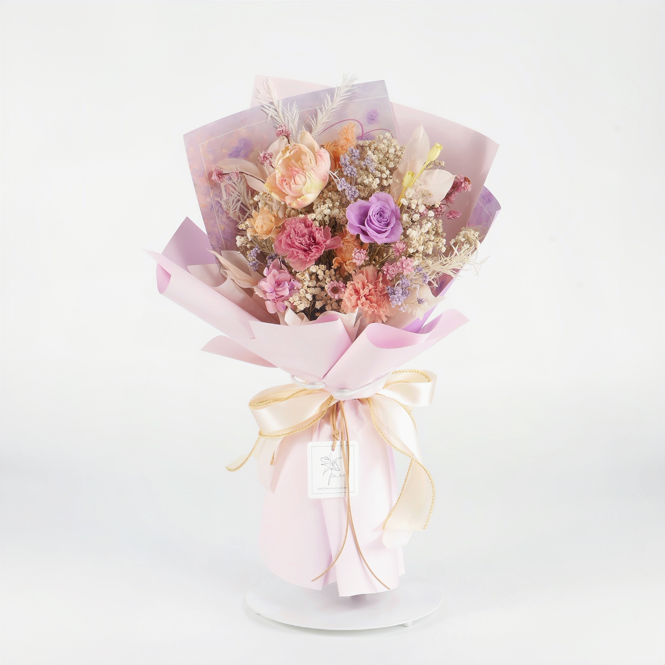 【馨花朵朵】永生康乃馨中型花束