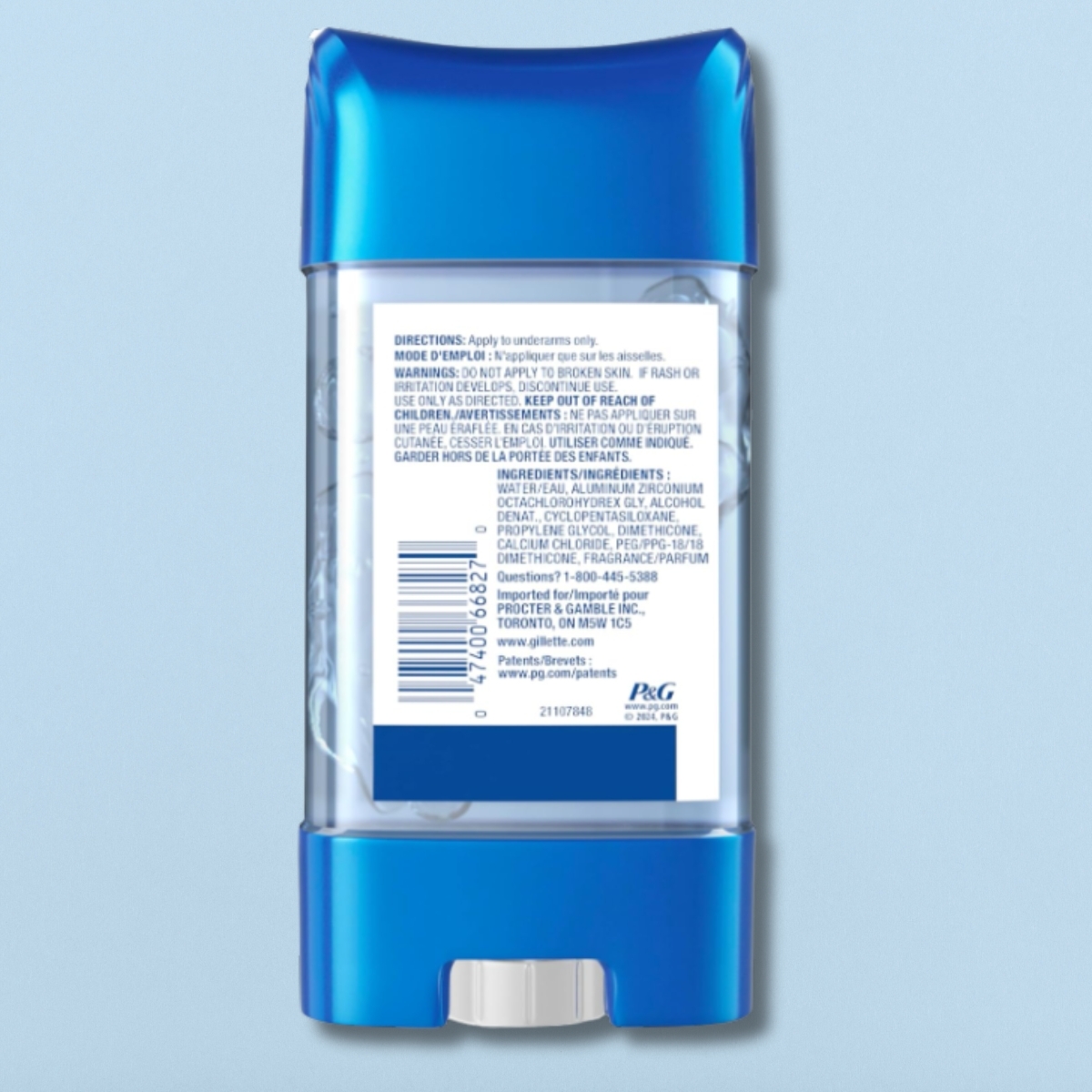 吉列 Gillette Clear Gel 男士止汗透明凝膠, 108g