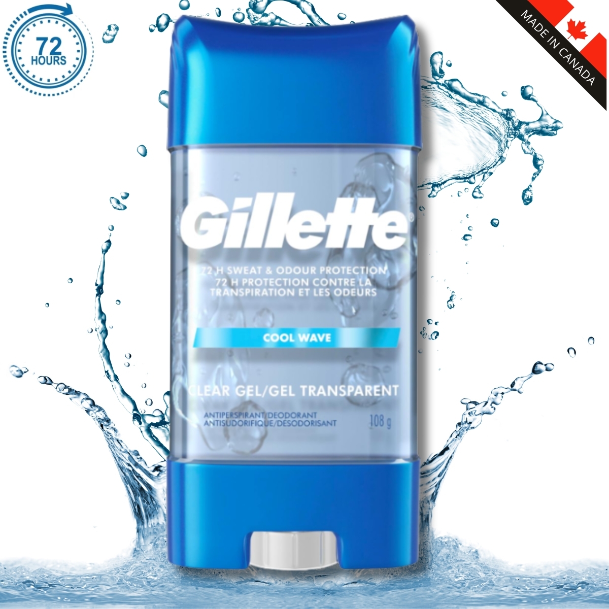 吉列 Gillette Clear Gel 男士止汗透明凝膠, 108g
