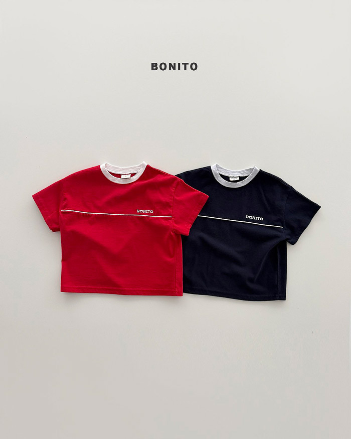 正韓夏Bonito 嫩嬰/小童兩色線條上衣