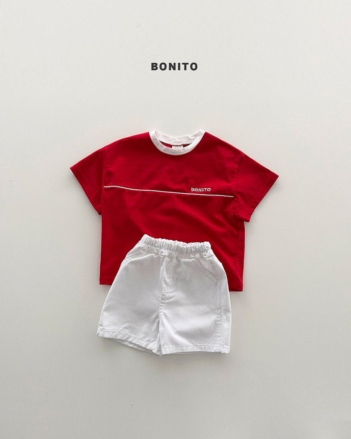 正韓夏Bonito 嫩嬰/小童兩色線條上衣