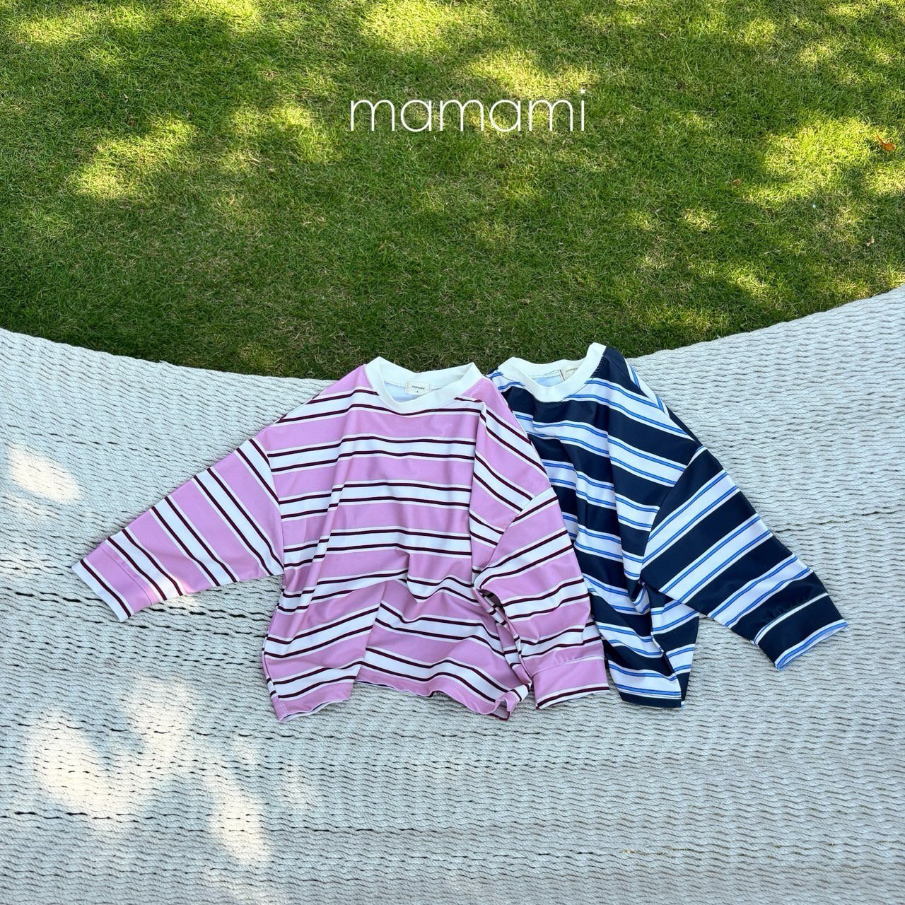 寬條紋防曬長袖T