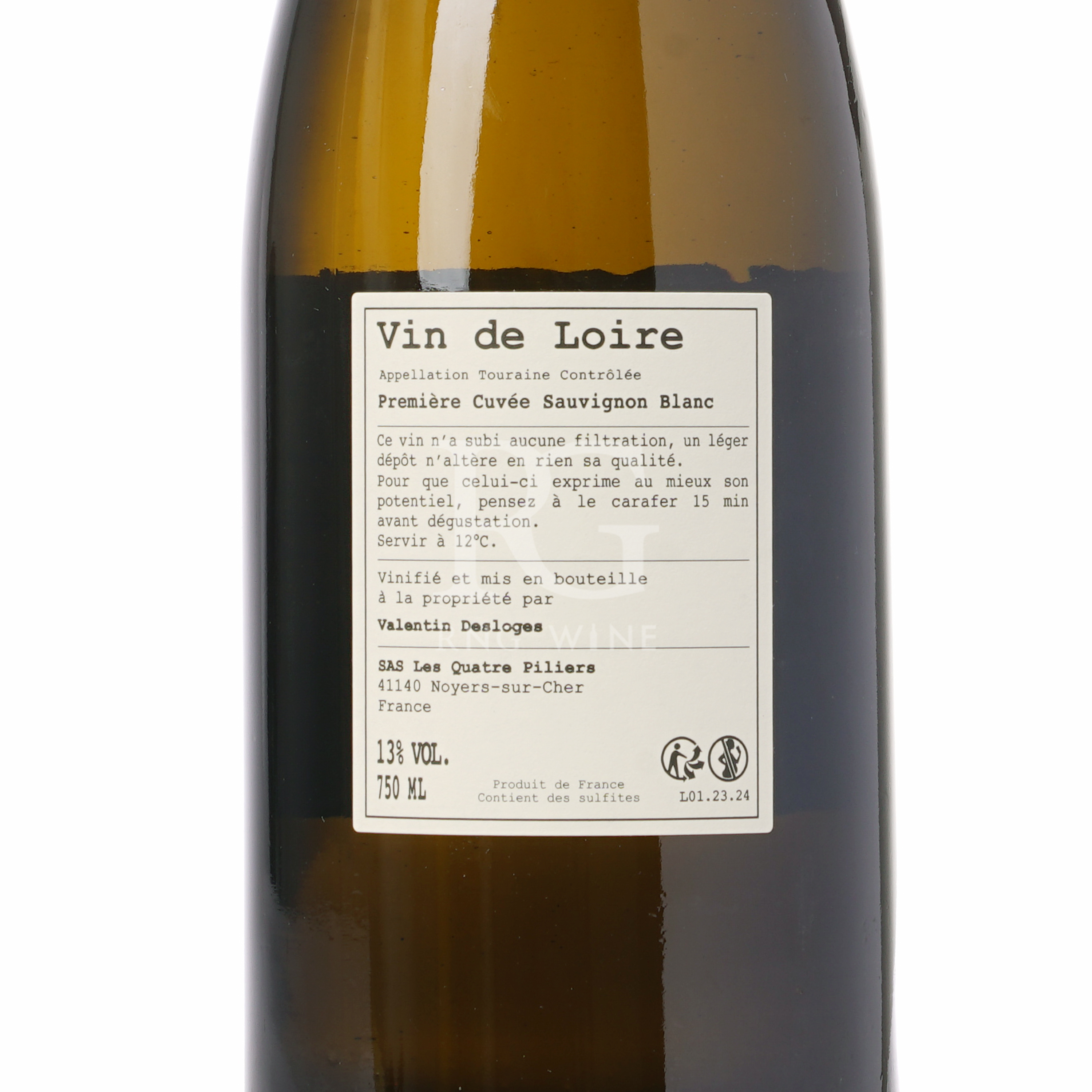 Les Quatre Piliers Touraine Chapitre 1 Sauvignon Blanc 2023