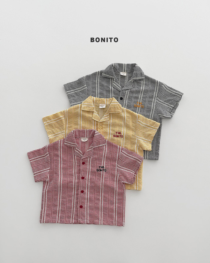 正韓夏Bonito 嫩嬰/小童三色Bonito線條POLO領上衣