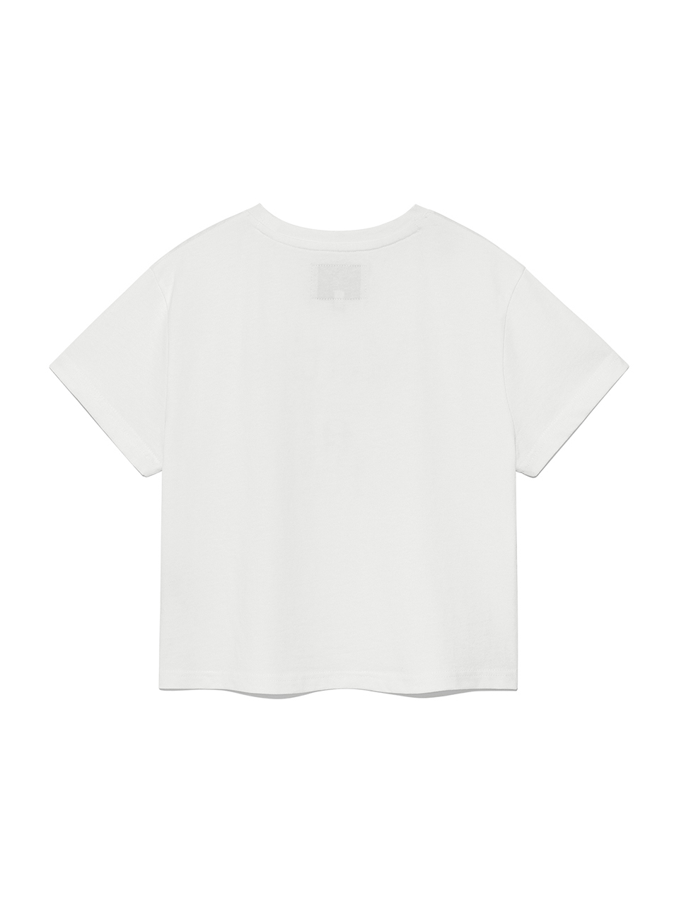 仿舊字體印花短版上衣 白色