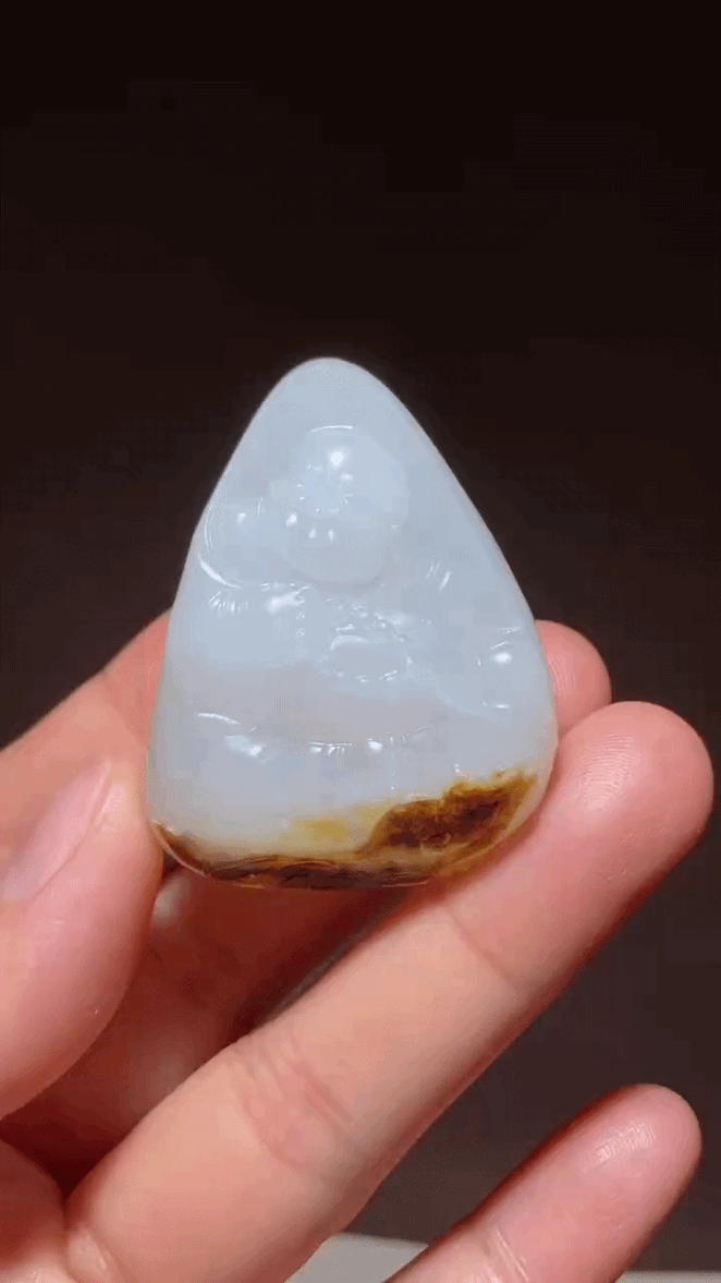 410713 和田玉獨籽彌勒佛掛件