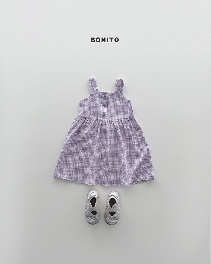 正韓夏Bonito 嫩嬰/小童兩色夏季煙火方格洋裝