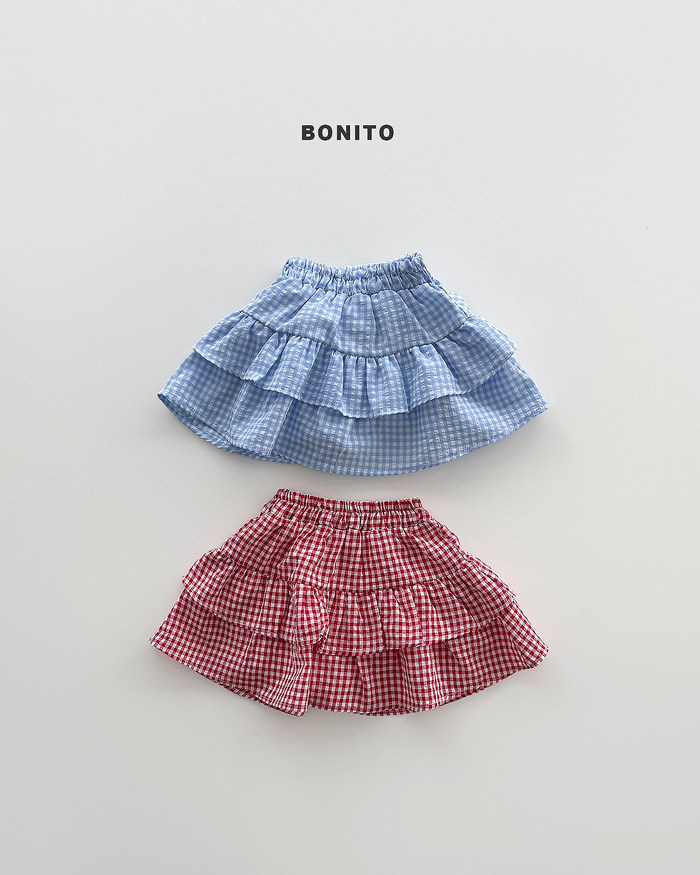 正韓夏Bonito 嫩嬰/小童兩色清新格蛋糕裙