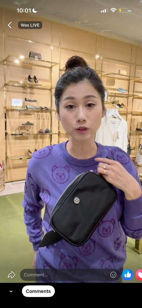 LYS01592 Tory Burch 黑色尼龍腰包