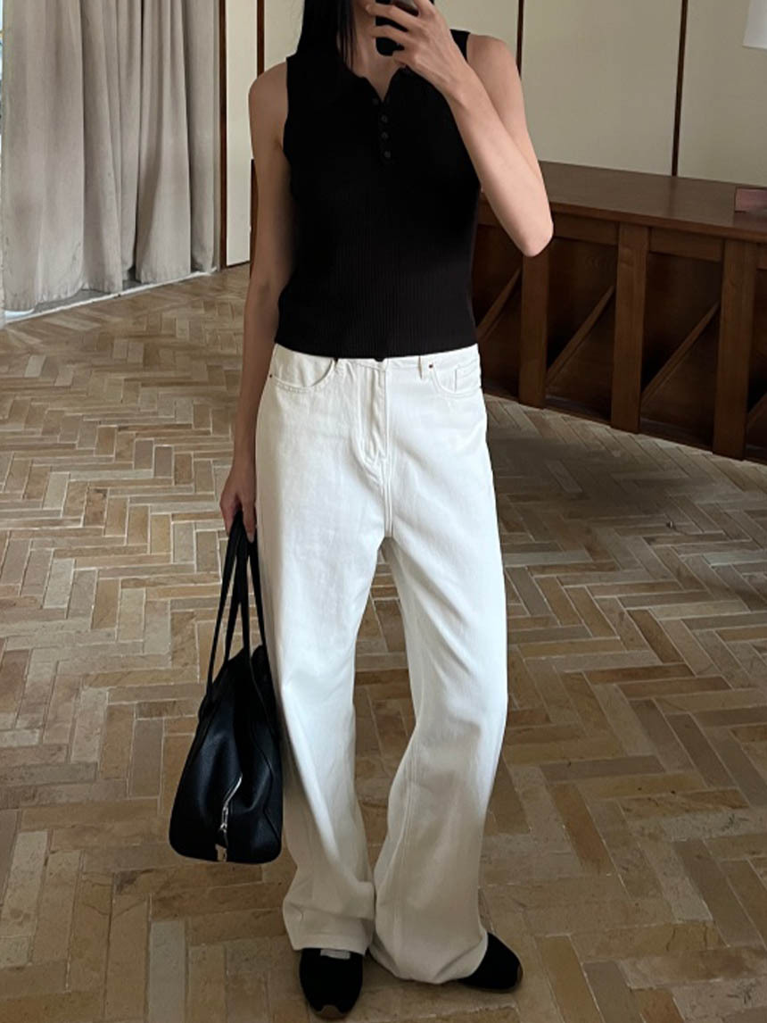 韓版牛仔基礎款直筒褲*2色