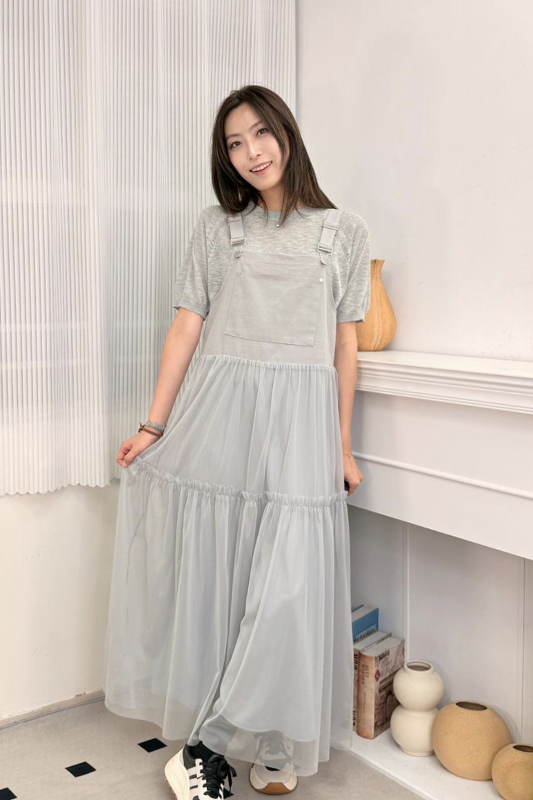 OP#8671 🇰🇷 輕紗背帶裙