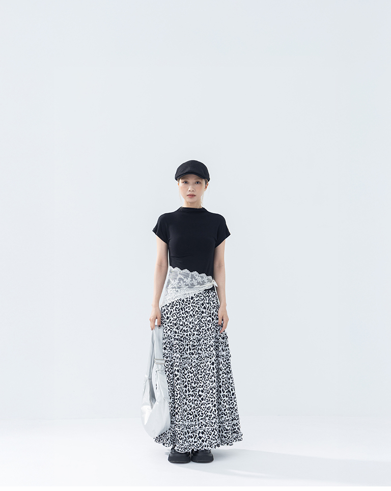 Full-print leopard print ruffled cake dress, available in two colors.【03021748】in stock+pre-order