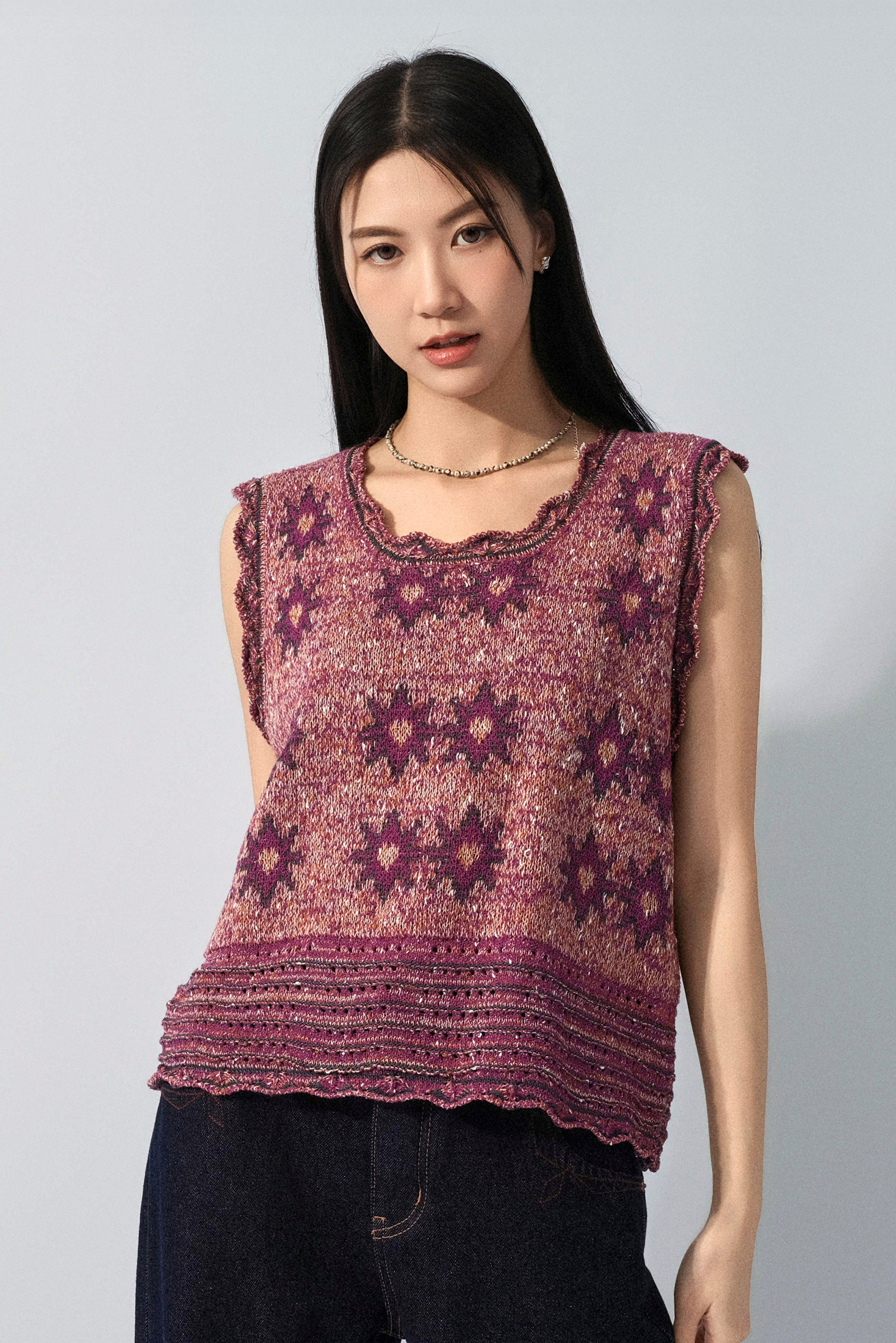 心心太陽花波浪邊針織背心（預購產品）