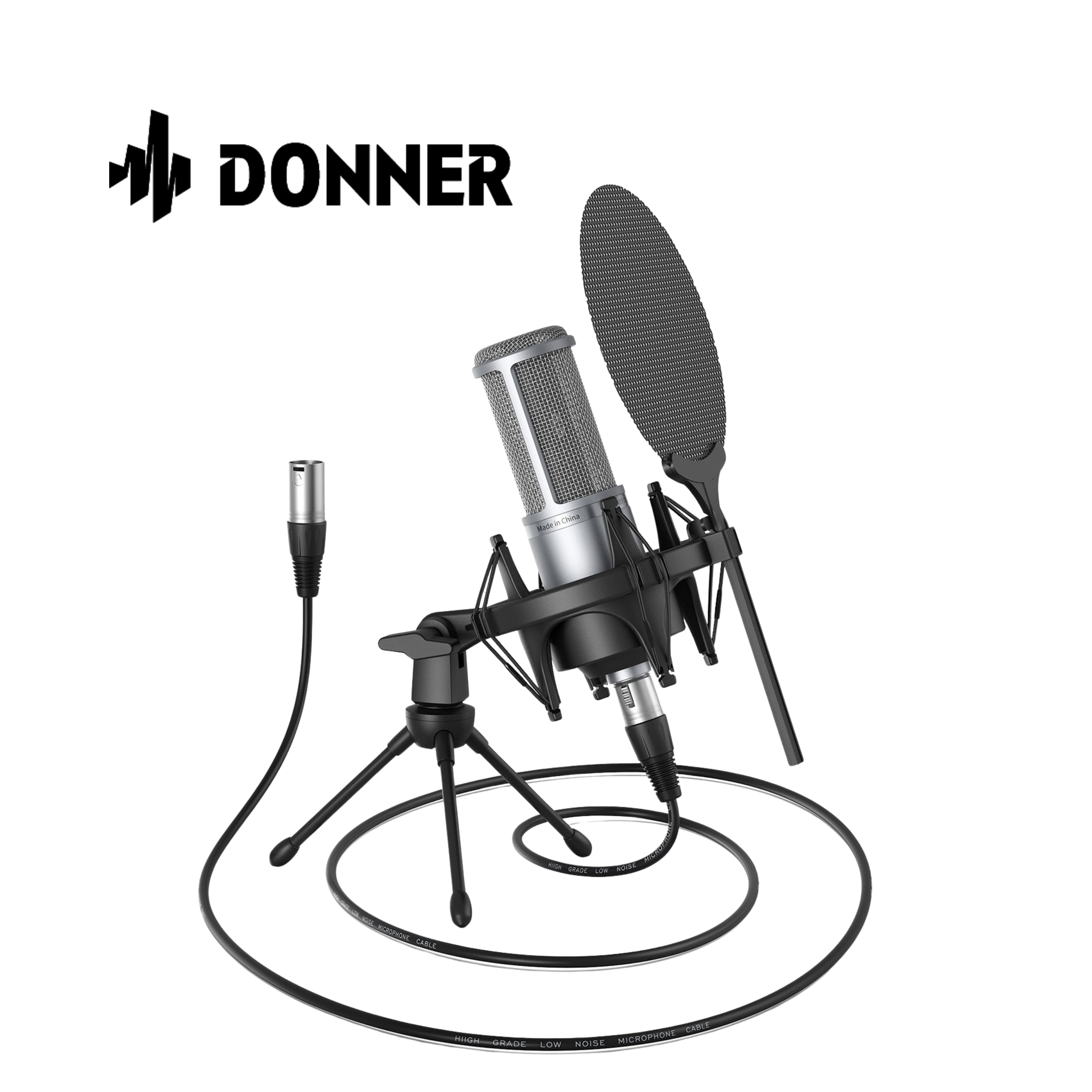 Donner DC-20 電容式麥克風 附防震架、防噴罩、XLR 麥克風線與收納袋