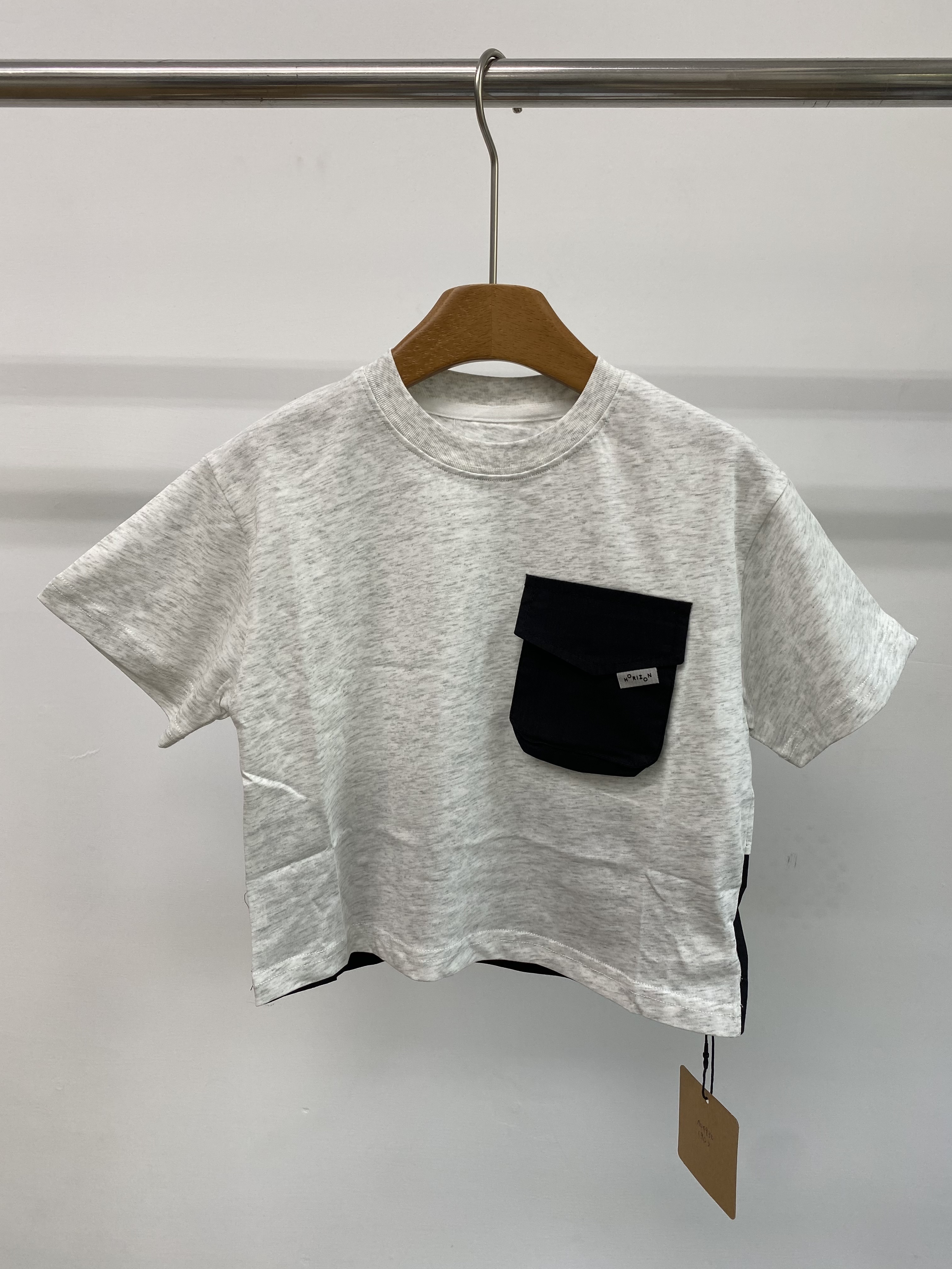 A04930異材質拼接上衣