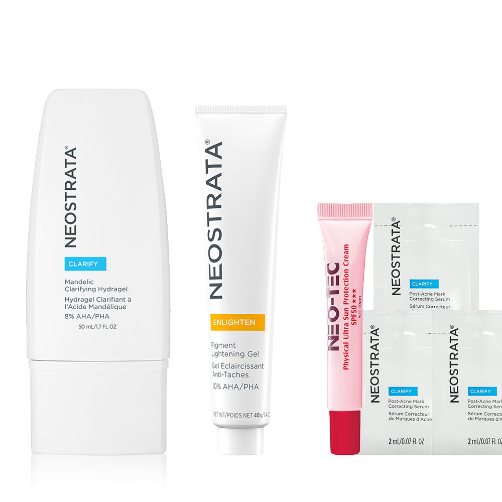 (NEW 4%杏仁酸 77折加贈組 )NeoStrata 芯絲翠 杏仁酸控油淨亮水凝乳+果酸美白凝膠(效期：2027.4.30)