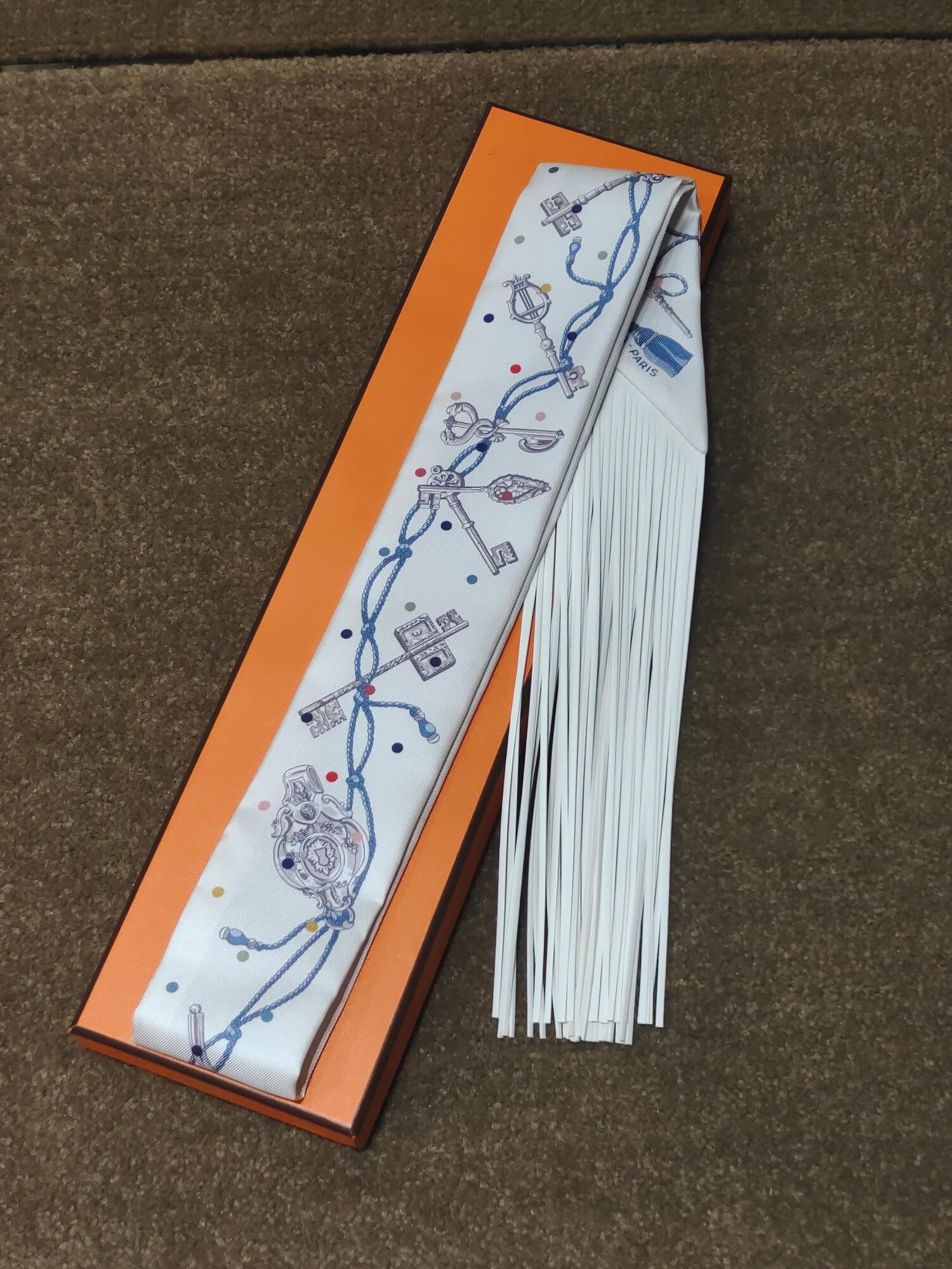 Les Cles a Pois leather fringes Twilly