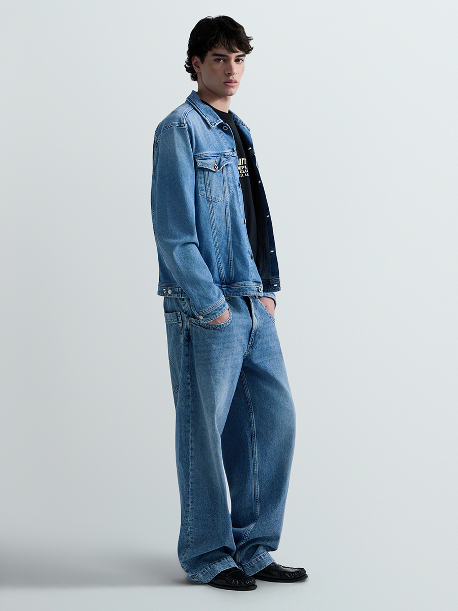 FERYS 藍色寬鬆丹寧牛仔褲