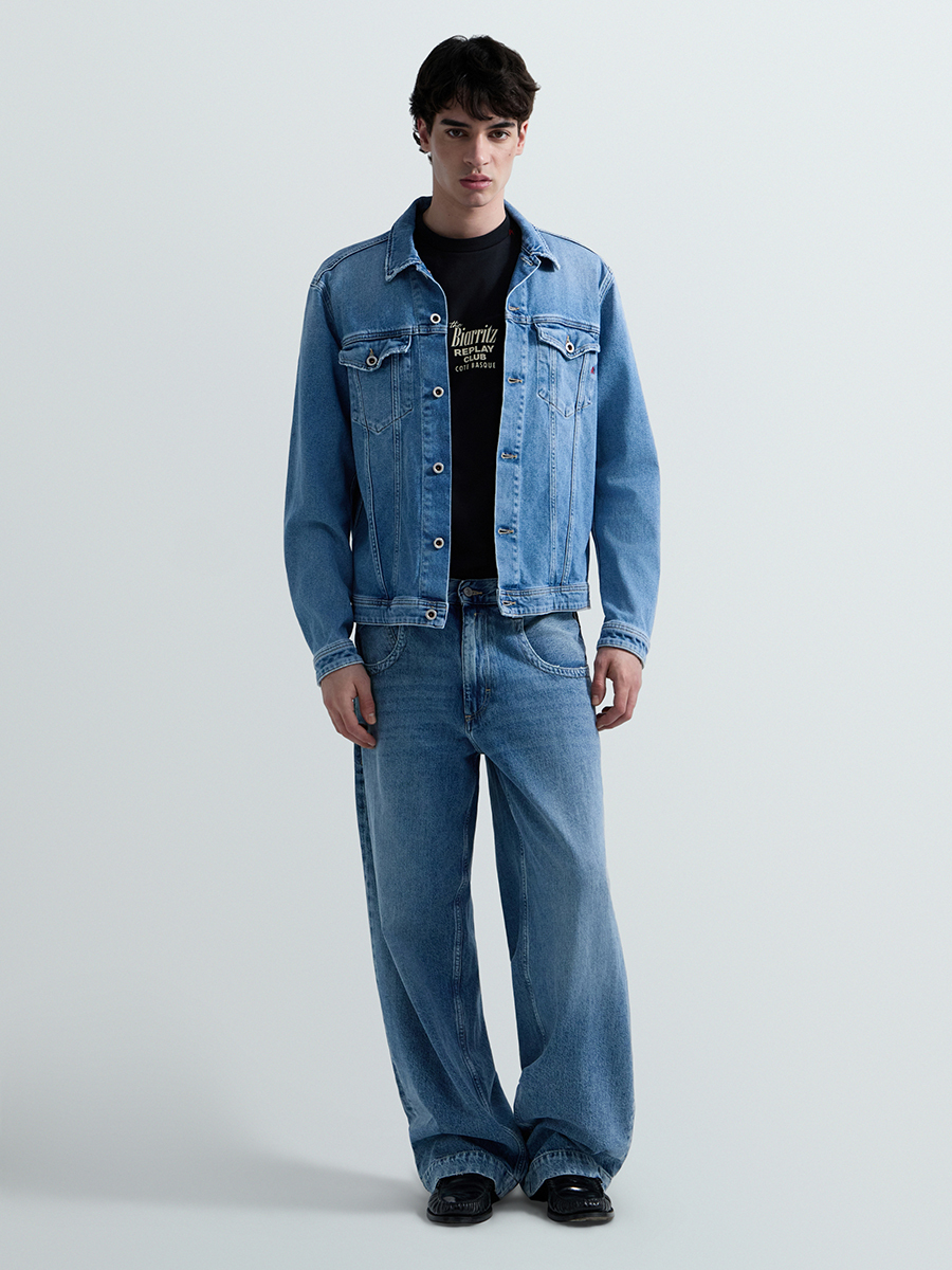 FERYS 藍色寬鬆丹寧牛仔褲