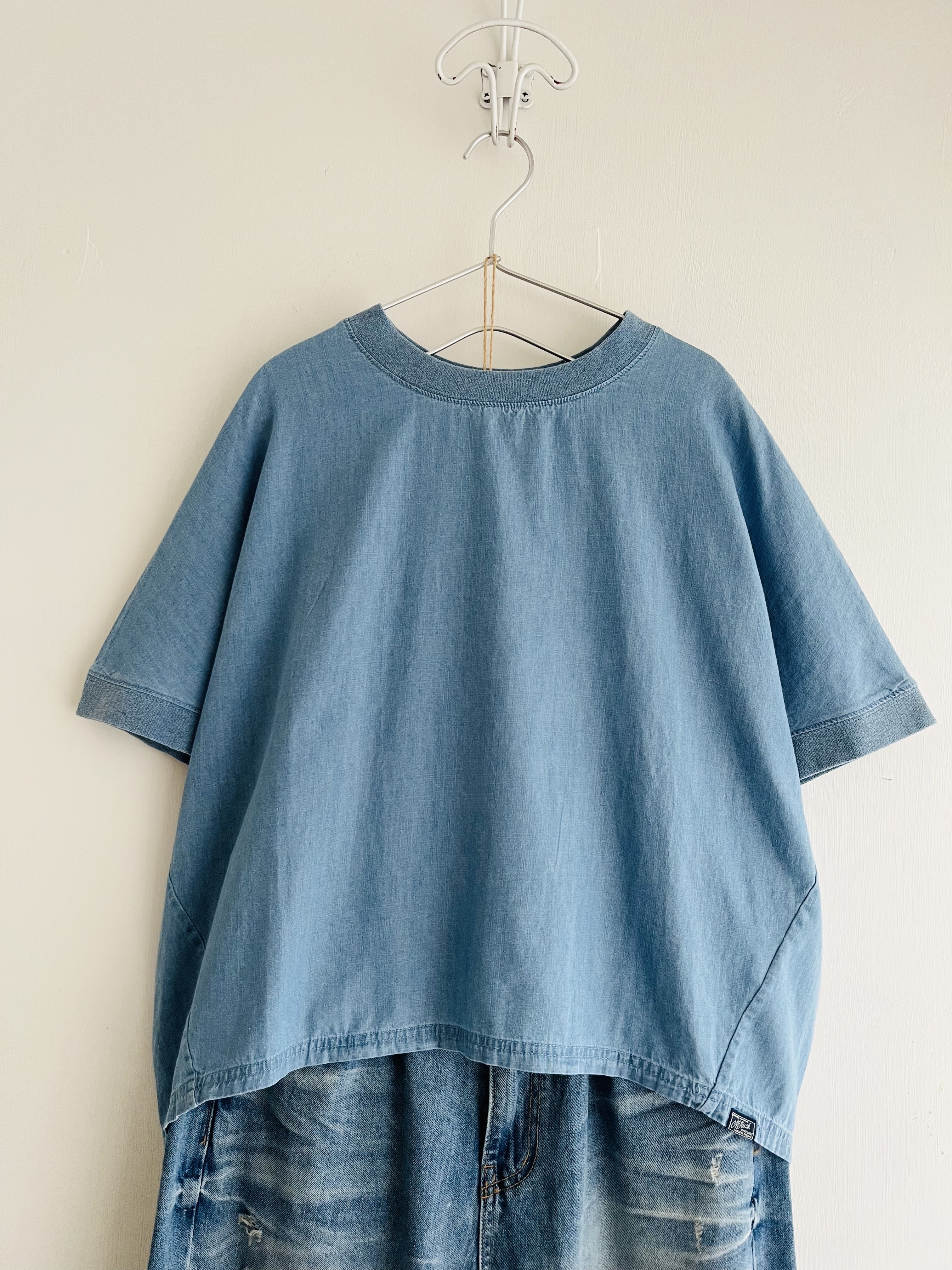 NORTHERN TRUCK藍色薄料圓領牛仔top